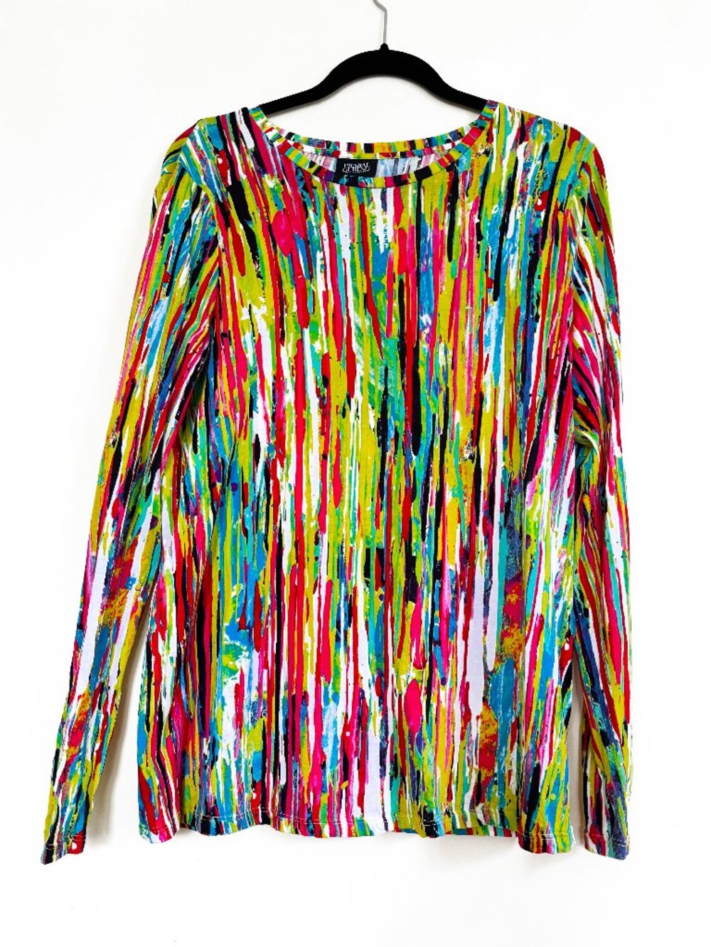 Prabal Gurung Multi Colored Long Sleeve Paint Drip Shirt XL EXCELLENT CONDITION.